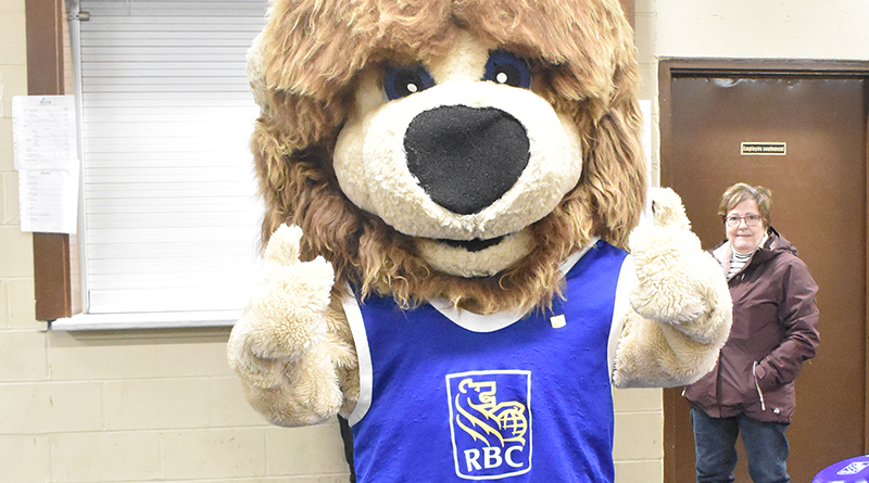 Brett Thoms THE EQUITY Leo the Lion came out to visit the skaters while the rink was being zambonied.